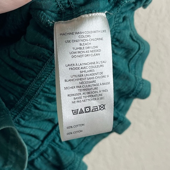 Anthropologie Pilcro Leah Gathered Tee in Green Size Large - Picture 6 of 8